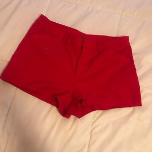 Red High Waisted Shorts